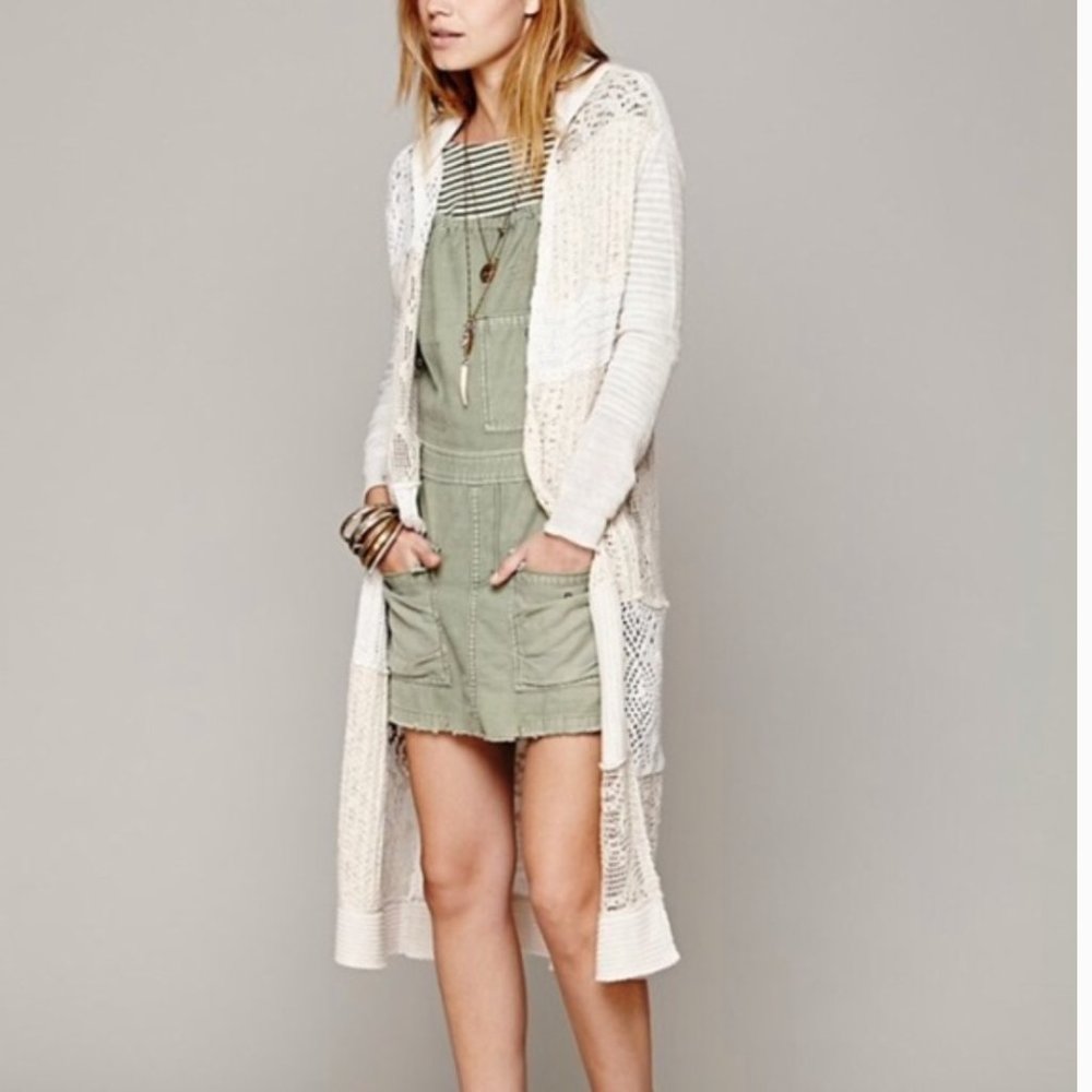 Free People Crochet Patchwork Cardigan Duster - Like new!